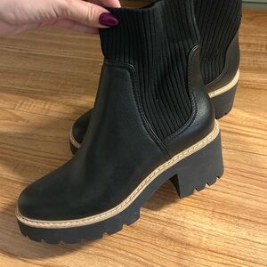 Dolce Vita Black Chunky Heel Boots